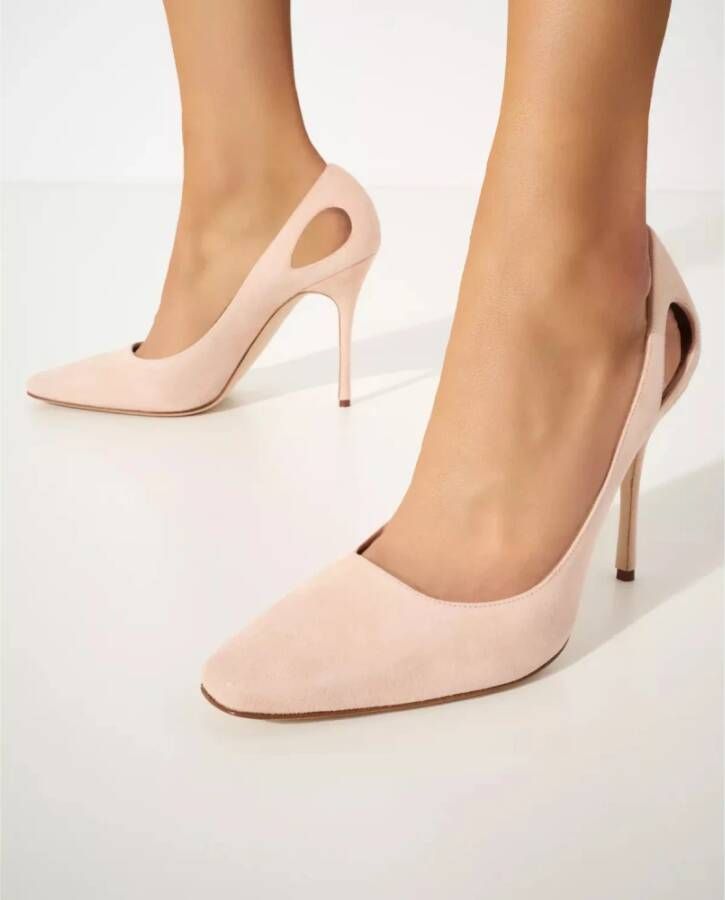 Manolo Blahnik Beige Cutout Heels Beige Dames