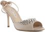 Manolo Blahnik Kristal Detail Satijnen Sandalen Beige Dames - Thumbnail 4