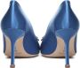 Manolo Blahnik Blauwe Satijnen Kristal Gesp Hak Pumps Blue Dames - Thumbnail 3