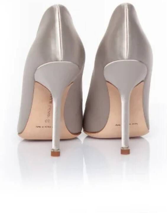 Manolo Blahnik Cotton heels Gray Dames