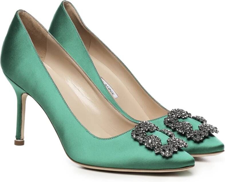 Manolo Blahnik Elegante hak Hangisi schoenen Green Dames