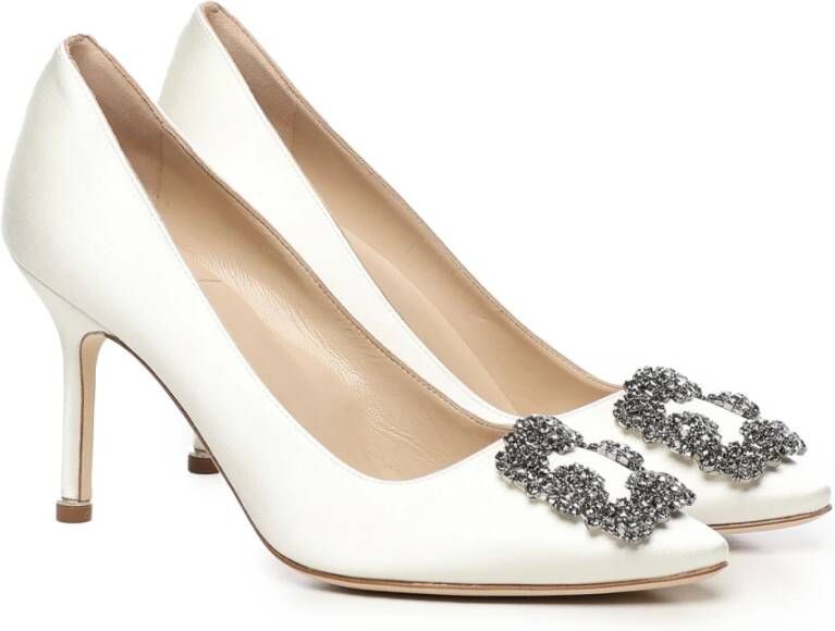 Manolo Blahnik Elegante Hangisi FMC Dames Schoenen White Dames