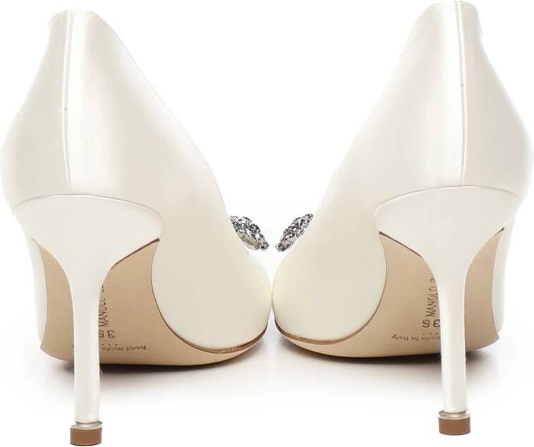 Manolo Blahnik Elegante Hangisi FMC Dames Schoenen White Dames