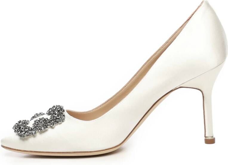 Manolo Blahnik Elegante Hangisi FMC Dames Schoenen White Dames