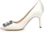 Manolo Blahnik Elegante Hangisi FMC Dames Schoenen White Dames - Thumbnail 4