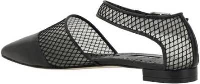 Manolo Blahnik Elegante leren ballerina's met mesh-details Black Dames