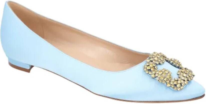 Manolo Blahnik Fabric flats Blue Dames