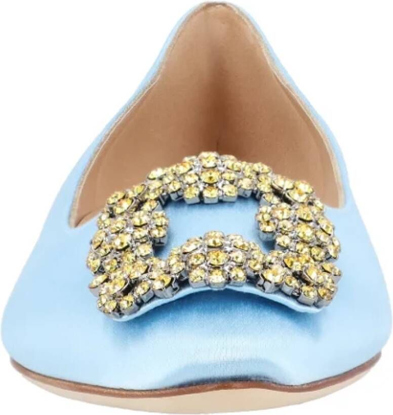 Manolo Blahnik Fabric flats Blue Dames