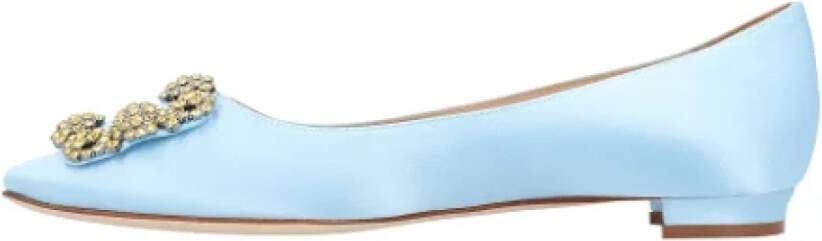 Manolo Blahnik Fabric flats Blue Dames