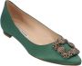 Manolo Blahnik Fabric flats Green Dames - Thumbnail 2