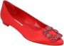 Manolo Blahnik Fabric flats Red Dames - Thumbnail 2