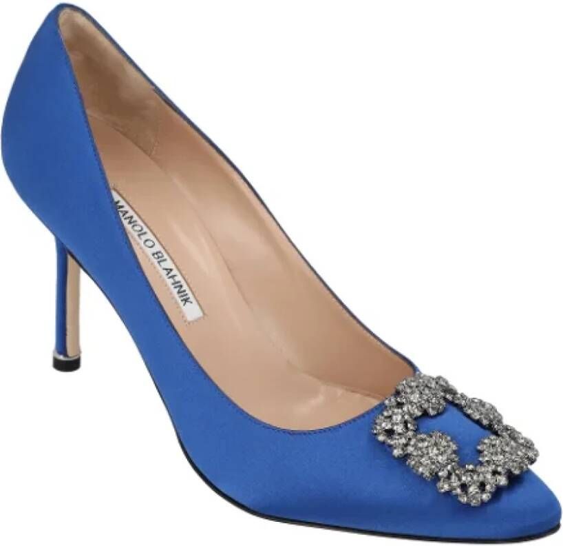 Manolo Blahnik Fabric heels Blue Dames