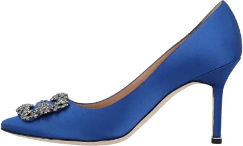 Manolo Blahnik Fabric heels Blue Dames