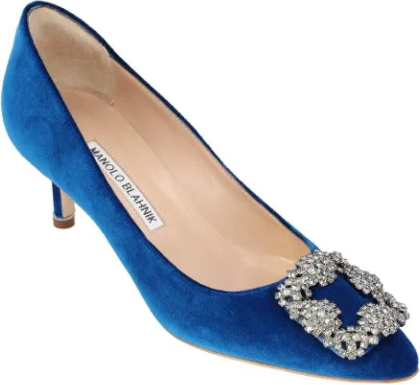 Manolo Blahnik Fabric heels Blue Dames