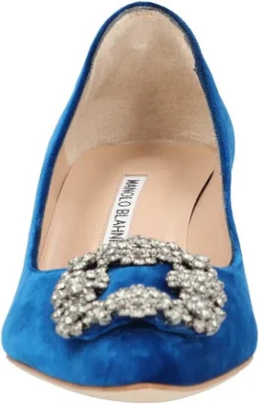 Manolo Blahnik Fabric heels Blue Dames