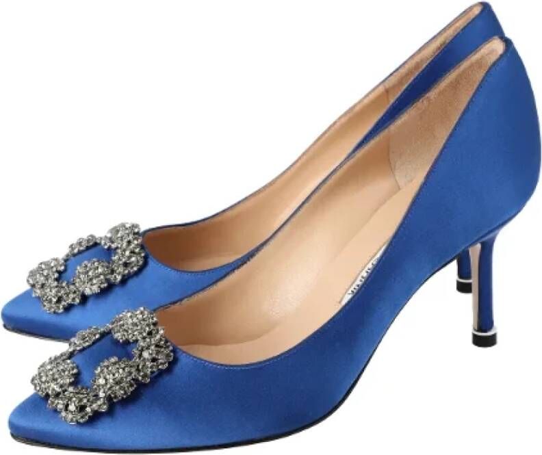 Manolo Blahnik Fabric heels Blue Dames