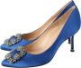 Manolo Blahnik Fabric heels Blue Dames - Thumbnail 2