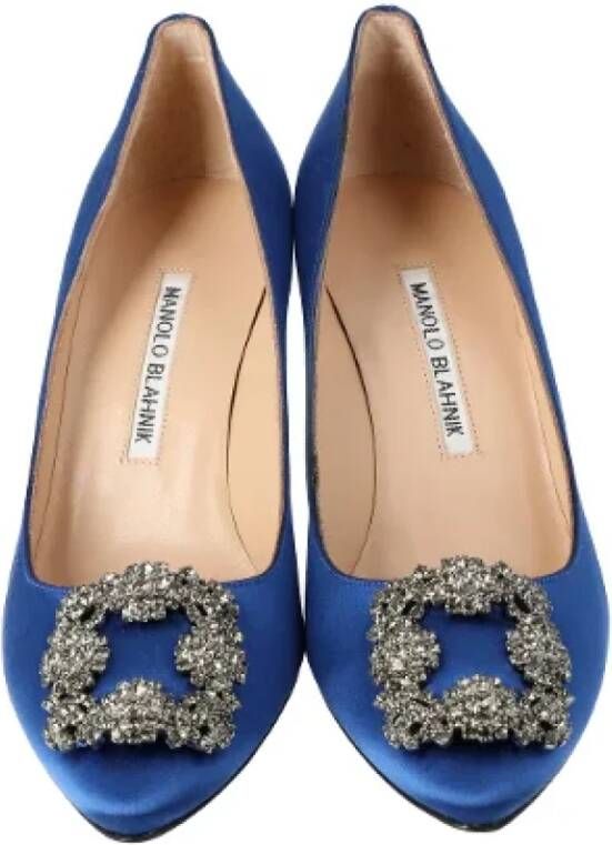 Manolo Blahnik Fabric heels Blue Dames