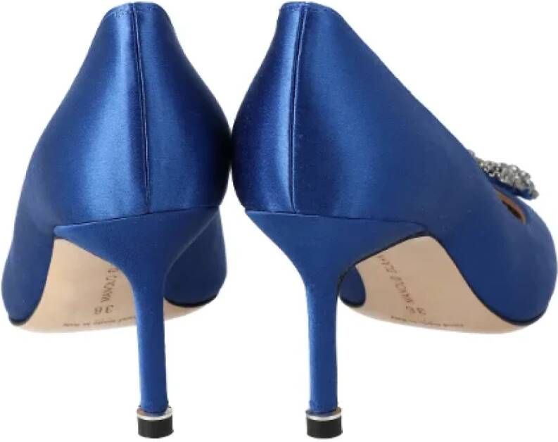 Manolo Blahnik Fabric heels Blue Dames