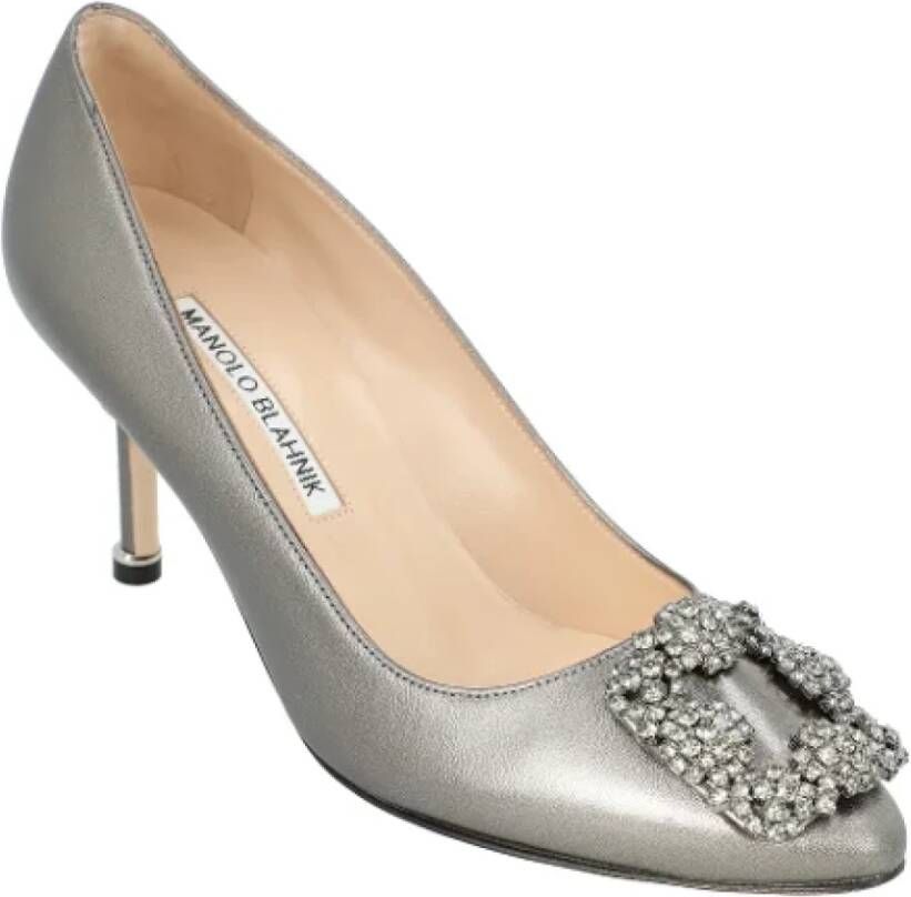 Manolo Blahnik Fabric heels Gray Dames