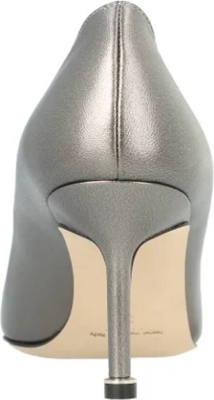 Manolo Blahnik Fabric heels Gray Dames