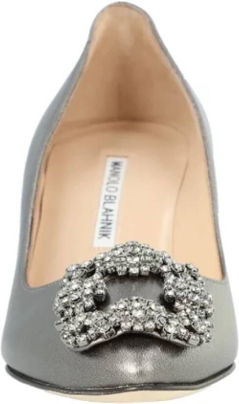 Manolo Blahnik Fabric heels Gray Dames