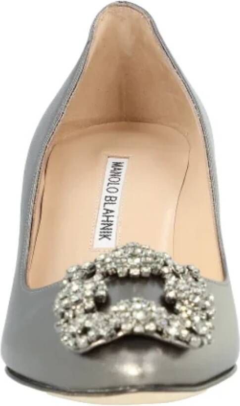 Manolo Blahnik Fabric heels Gray Dames