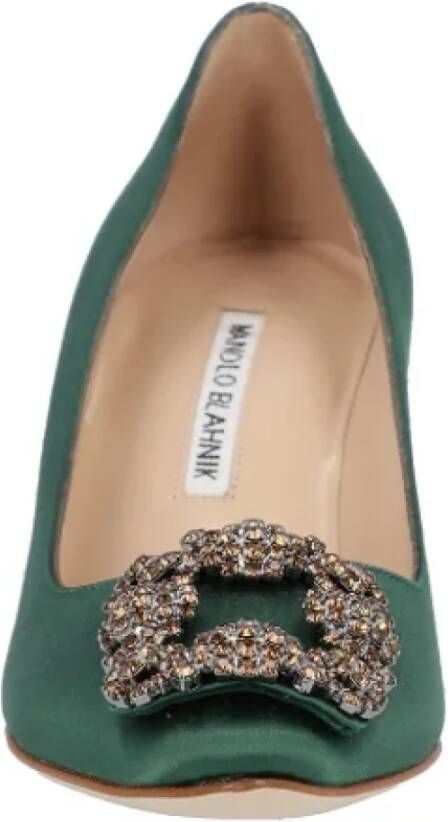 Manolo Blahnik Fabric heels Green Dames