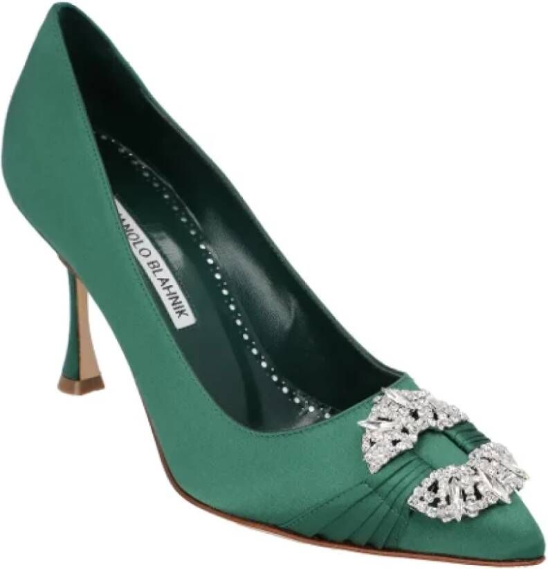 Manolo Blahnik Fabric heels Green Dames