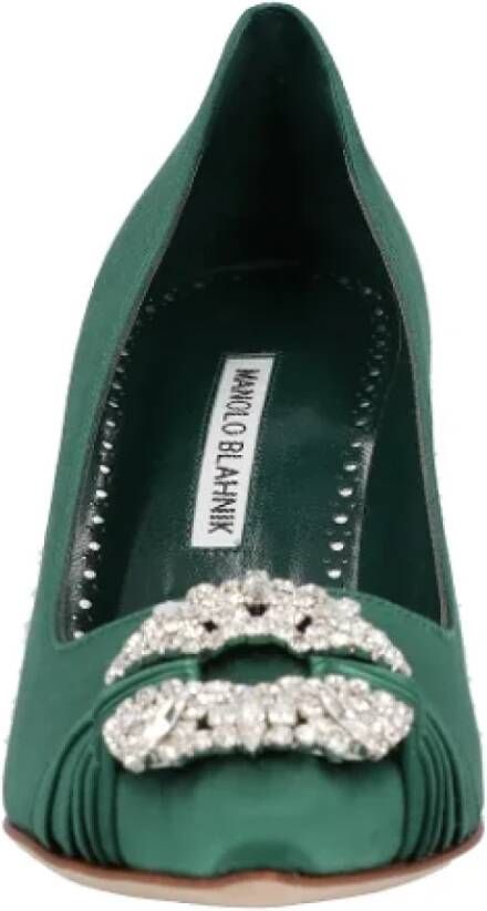 Manolo Blahnik Fabric heels Green Dames