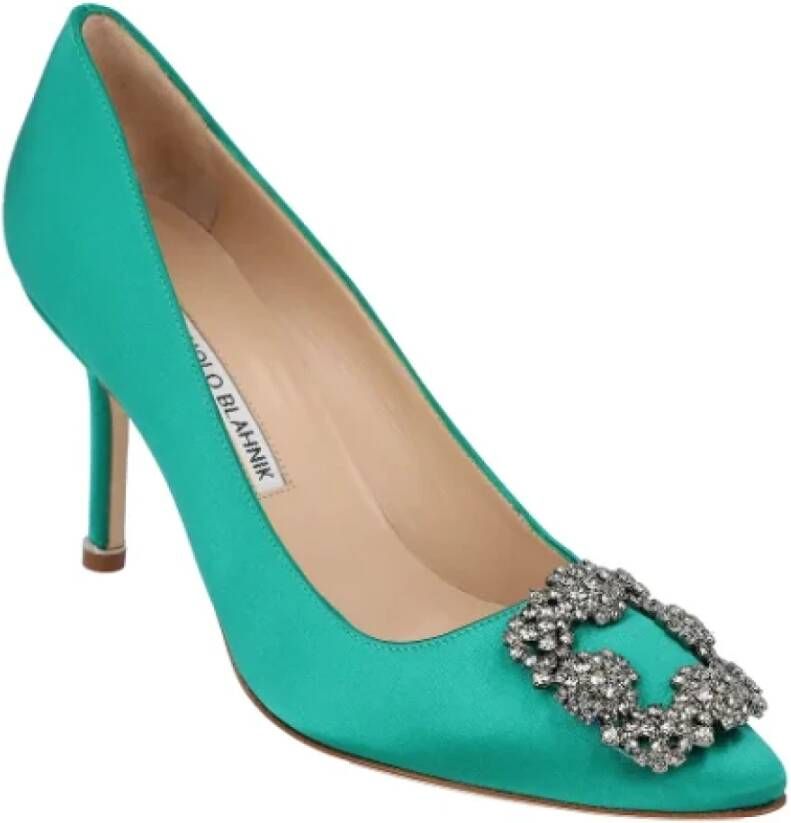 Manolo Blahnik Fabric heels Green Dames