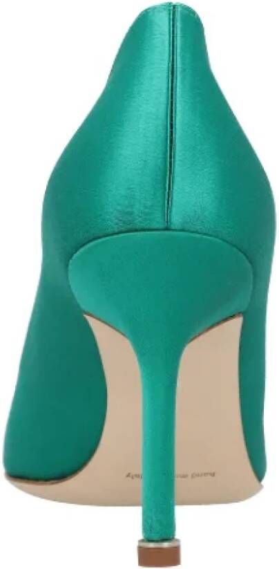 Manolo Blahnik Fabric heels Green Dames