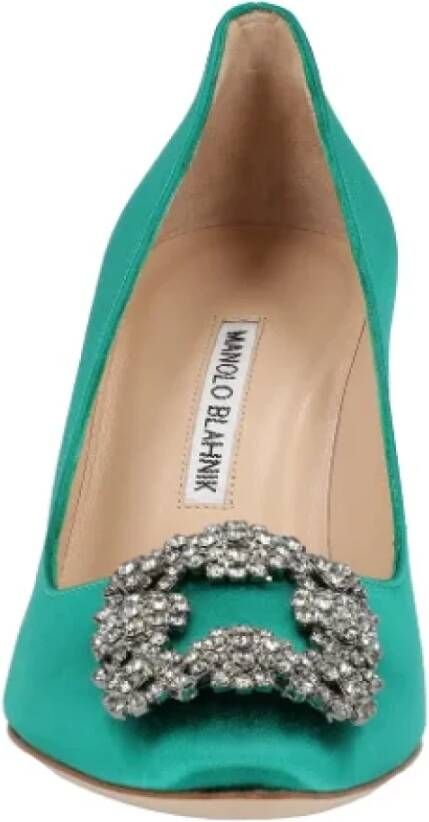 Manolo Blahnik Fabric heels Green Dames