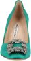 Manolo Blahnik Fabric heels Green Dames - Thumbnail 4