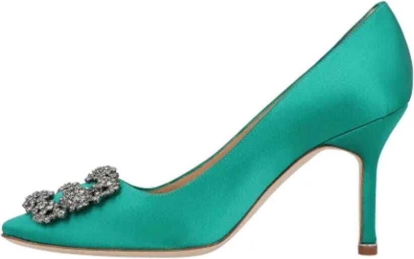 Manolo Blahnik Fabric heels Green Dames