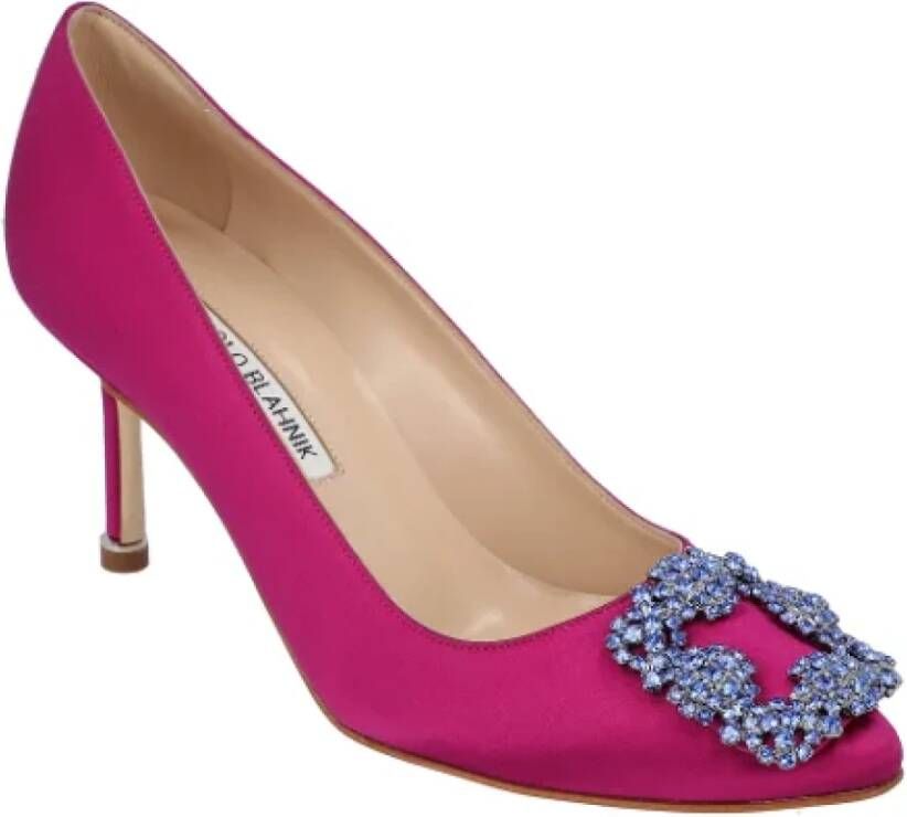 Manolo Blahnik Fabric heels Pink Dames