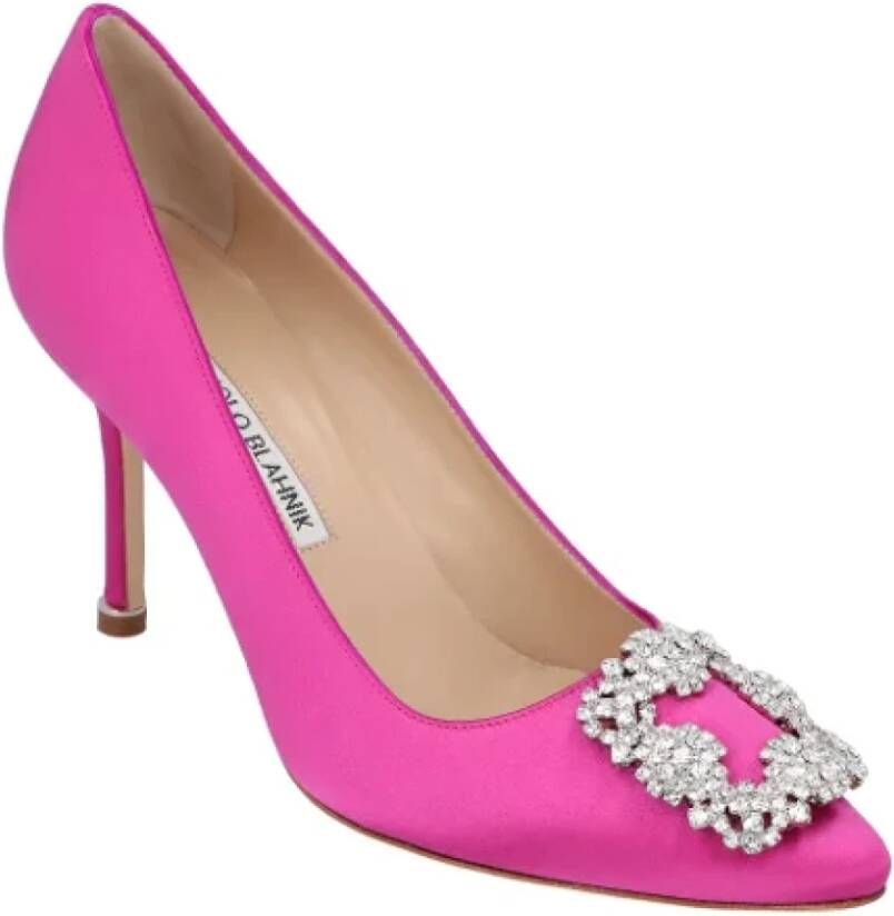 Manolo Blahnik Fabric heels Pink Dames