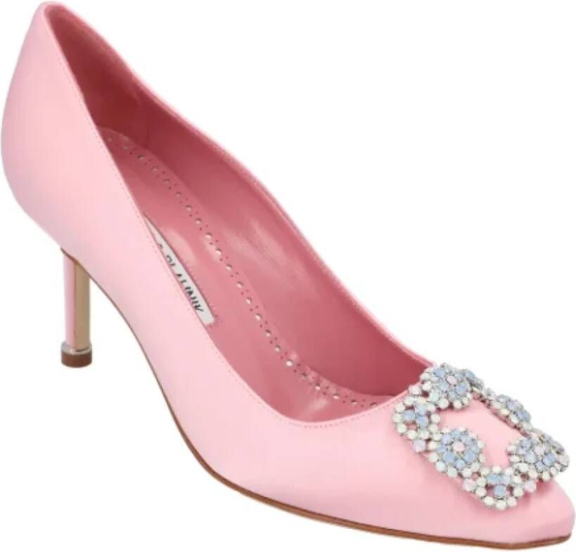 Manolo Blahnik Fabric heels Pink Dames