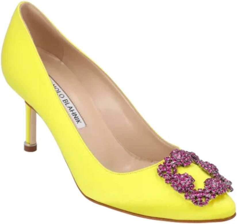 Manolo Blahnik Fabric heels Yellow Dames