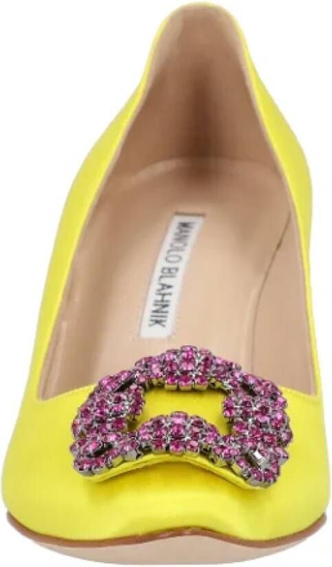 Manolo Blahnik Fabric heels Yellow Dames