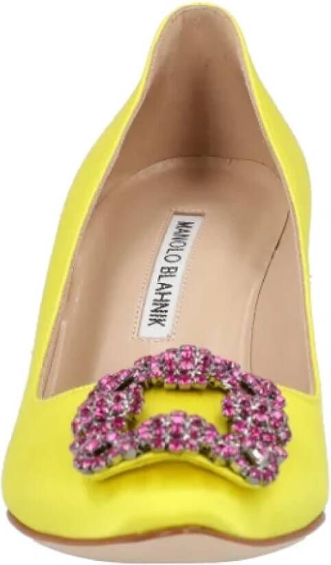 Manolo Blahnik Fabric heels Yellow Dames