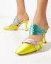 Manolo Blahnik Gele sandalen met hoge hakken en kristallen gespen Yellow Dames - Thumbnail 2