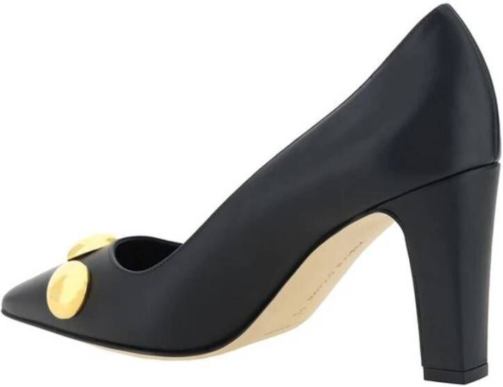 Manolo Blahnik Geometrische Hak Kalbsleren Pumps met Sferen Black Dames