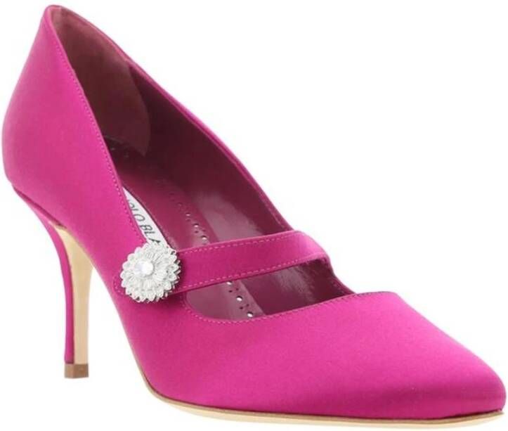 Manolo Blahnik Gesp Detail Stiletto Hak Pumps Pink Dames