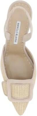 Manolo Blahnik Gestanste gesp Almond Toe Pumps Beige Dames