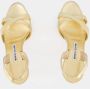 Manolo Blahnik Gouden Metallic Leren Slingback Sandalen Yellow Dames - Thumbnail 8