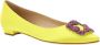 Manolo Blahnik Luxe Zijden Ballerina Flats Yellow Dames - Thumbnail 2