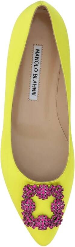 Manolo Blahnik Hangisi Ballerina Schoenen Yellow Dames