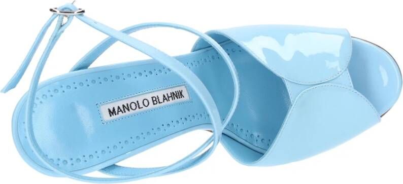 Manolo Blahnik Hourani Sandalen met Lakleer Blue Dames