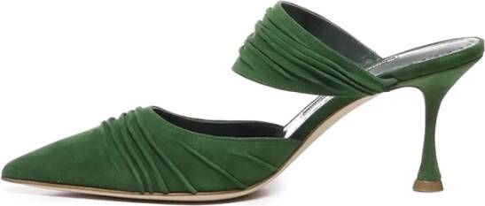 Manolo Blahnik Katoen Elastan Sandalen Green Dames